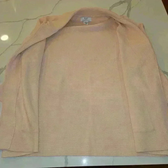 Magaschoni Womens Wool Blend Open Cardigan Pink Peach Size Large - Picture 6 of 9